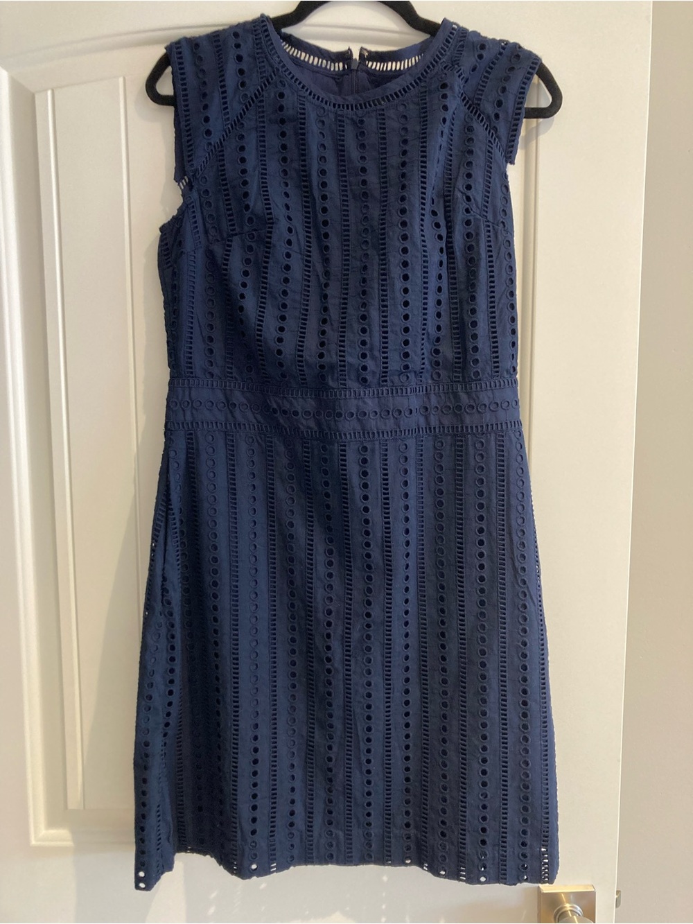 NWT Banana Republic Navy Eyelet Fit & Flare Dress Size 8 Petite